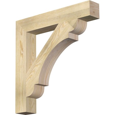 Ekena Millwork Olympic Block Rough Sawn Bracket, Douglas Fir, 4"W x 26"D x 26"H BKT04X26X26OLY05RDF